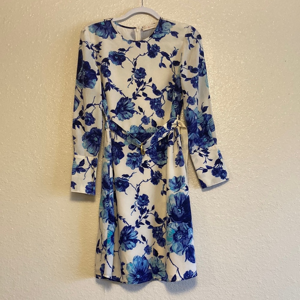 Tory Burch flowery blue dress Size 8